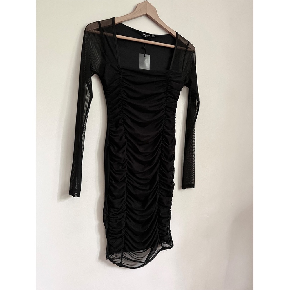 Nasty Gal Black Mesh Dress